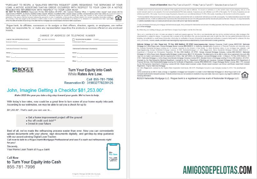 Extrato de empréstimo hipotecário do USA Oregon Rogue Bank em formatos Word e PDF, 4 páginas 3 4 modelo